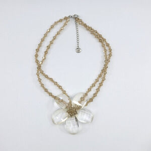 A6 BUTLER & WILSON Clear Crystal Flowers Floral Statement Vintage Necklace
